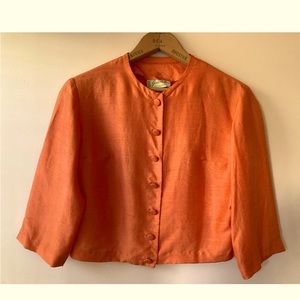 Vintage 1950's "Gordon & Marx of California orange button down blouse.